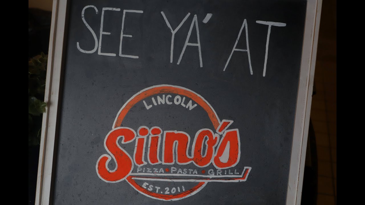 Siino's pizza sign in chalk