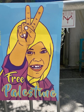 poster with free palestine message